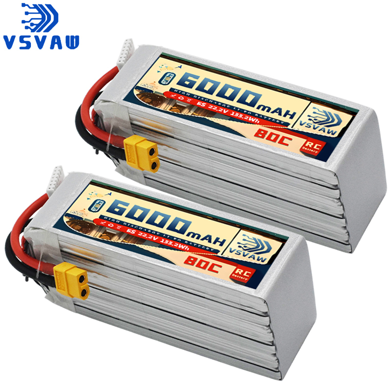6S Lipo Battery 22.2V 5000Mah - VSVAW 6S リポバッテリー 6000mAh 22.2V 80C