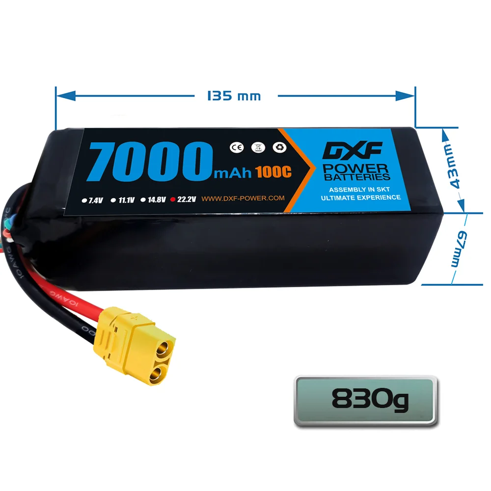 DXF 6S リポバッテリー 22.2V 7000mAh 1 - 6S Lipo Battery 22.2V 5000Mah のレビューと価格