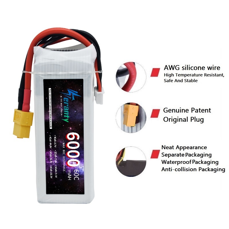 飛行機、車、ボート、トラックパーツ、60c、4s、6000m - 4S Lipo Battery 14.8V 6000Mah のレビューと価格