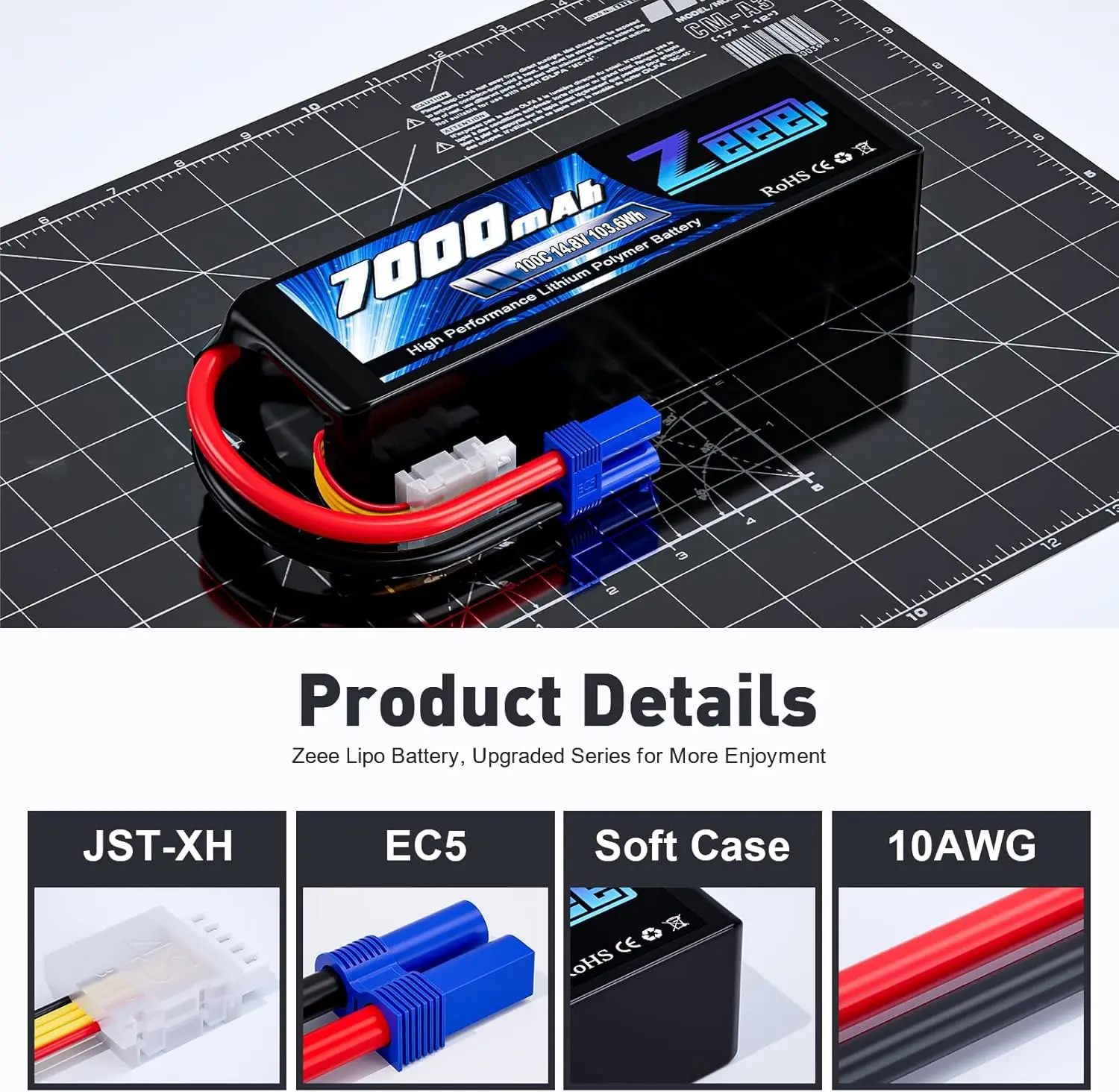 Zeee-fpv-ドローンリポバッテリー,ec5プラグ付きソ - 6S Lipo Battery 22.2V 5000Mah のレビューと価格